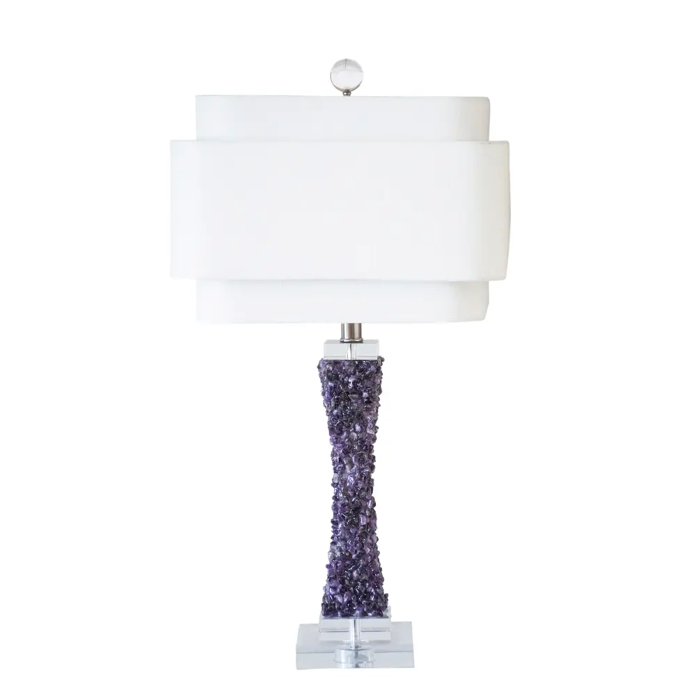 Purple Quartz Stone Table Lamp-1