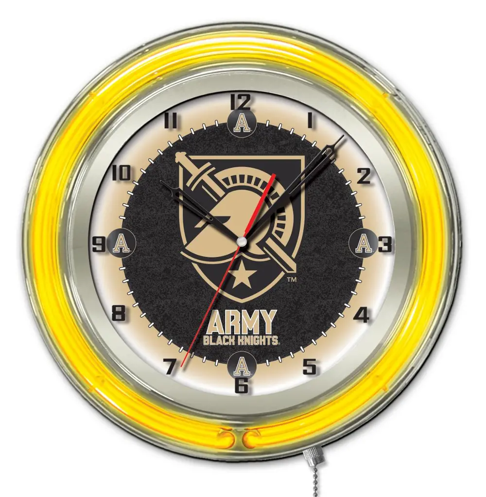 Army Academy 19 Inch Double Ring - Neon Logo Clock-1