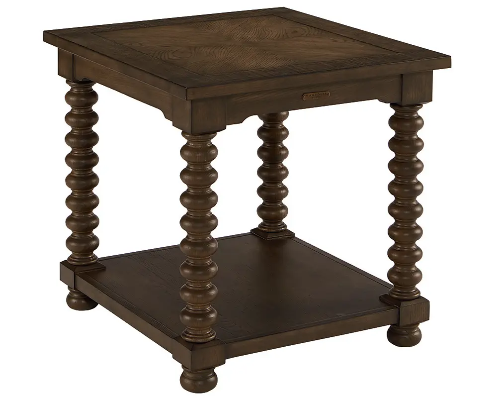 Magnolia Home Furniture Brown Spool End Table-1