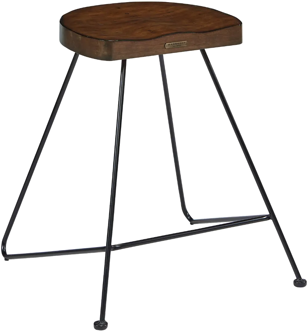 Magnolia Home Furniture Metal Framed Stool with Wooden Seat - Elements-1