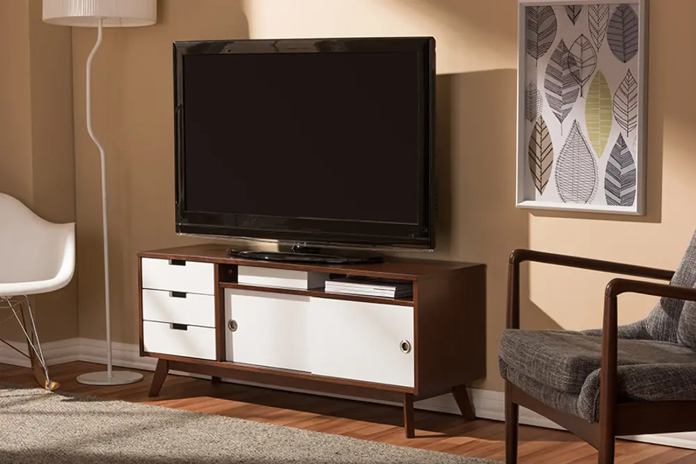 6539-RCW Two-Tone Wood TV Cabinet - Alphard-1