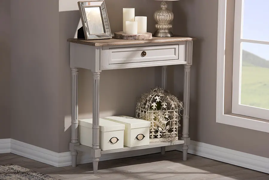 6654-RCW Rustic French Country Accent Table - Edouard sku 6654-RCW