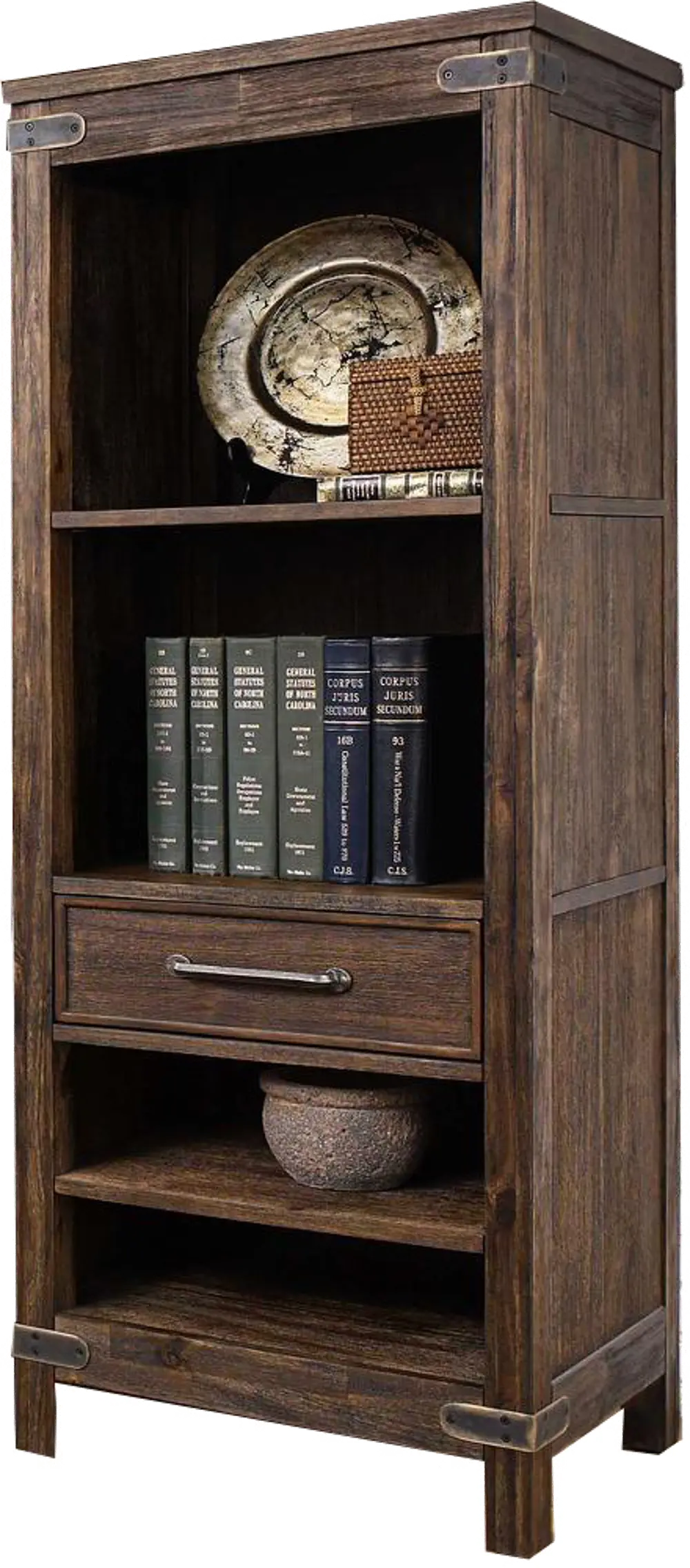 Rustic Brown Bookcase - New Castle-1