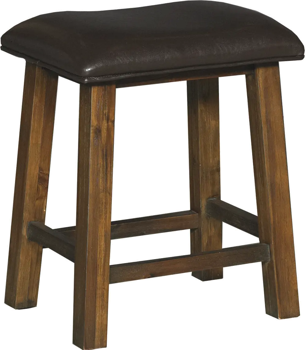 Rustic Brown Counter Height Stool with Padded Seat - New Castle-1