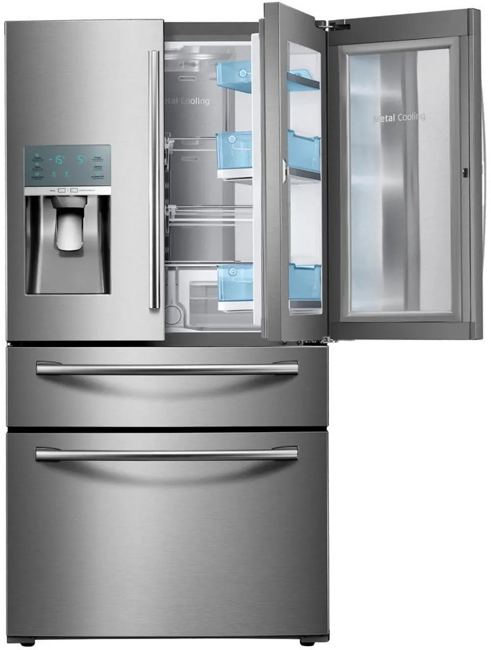 RF22KREDBSR Samsung Counter Depth 4 Door French Door Refrigerator with Food ShowCase - 22.4 cu. ft., 36 Inch Stainless Steel-1