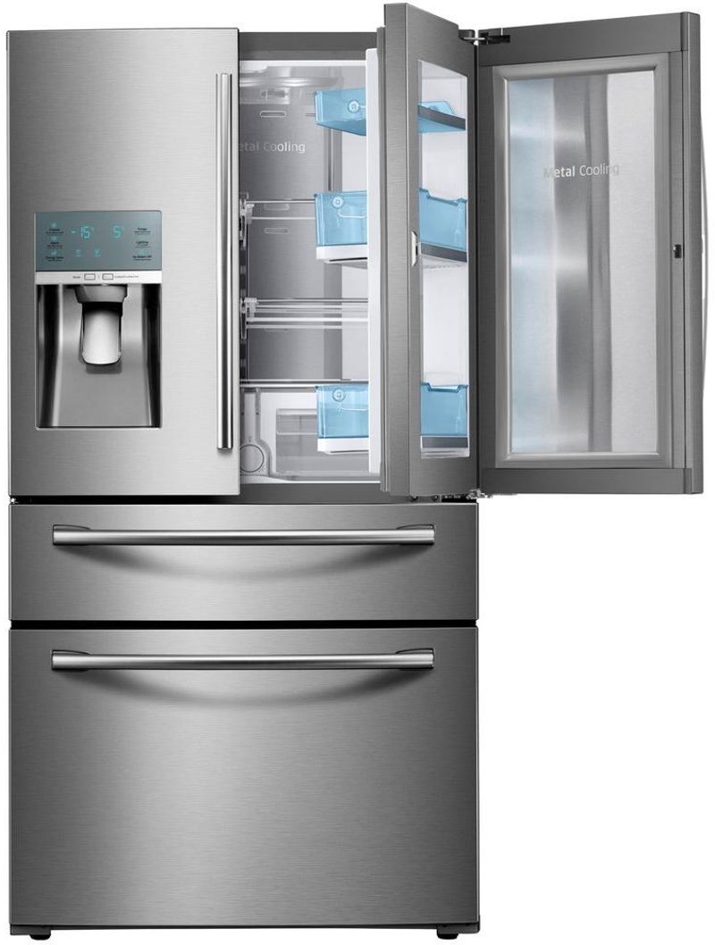 Samsung Dual Freezer Drawer French Door Refrigerator 36 Inch Stainless Steel Counter Depth