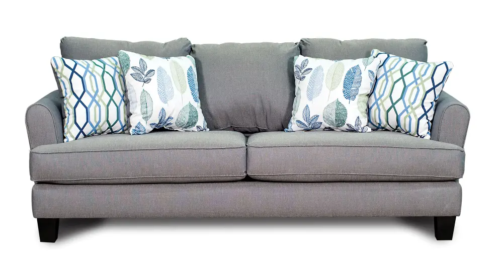 Gray-Blue Upholstered Casual Contemporary Sofa - Bryn-1