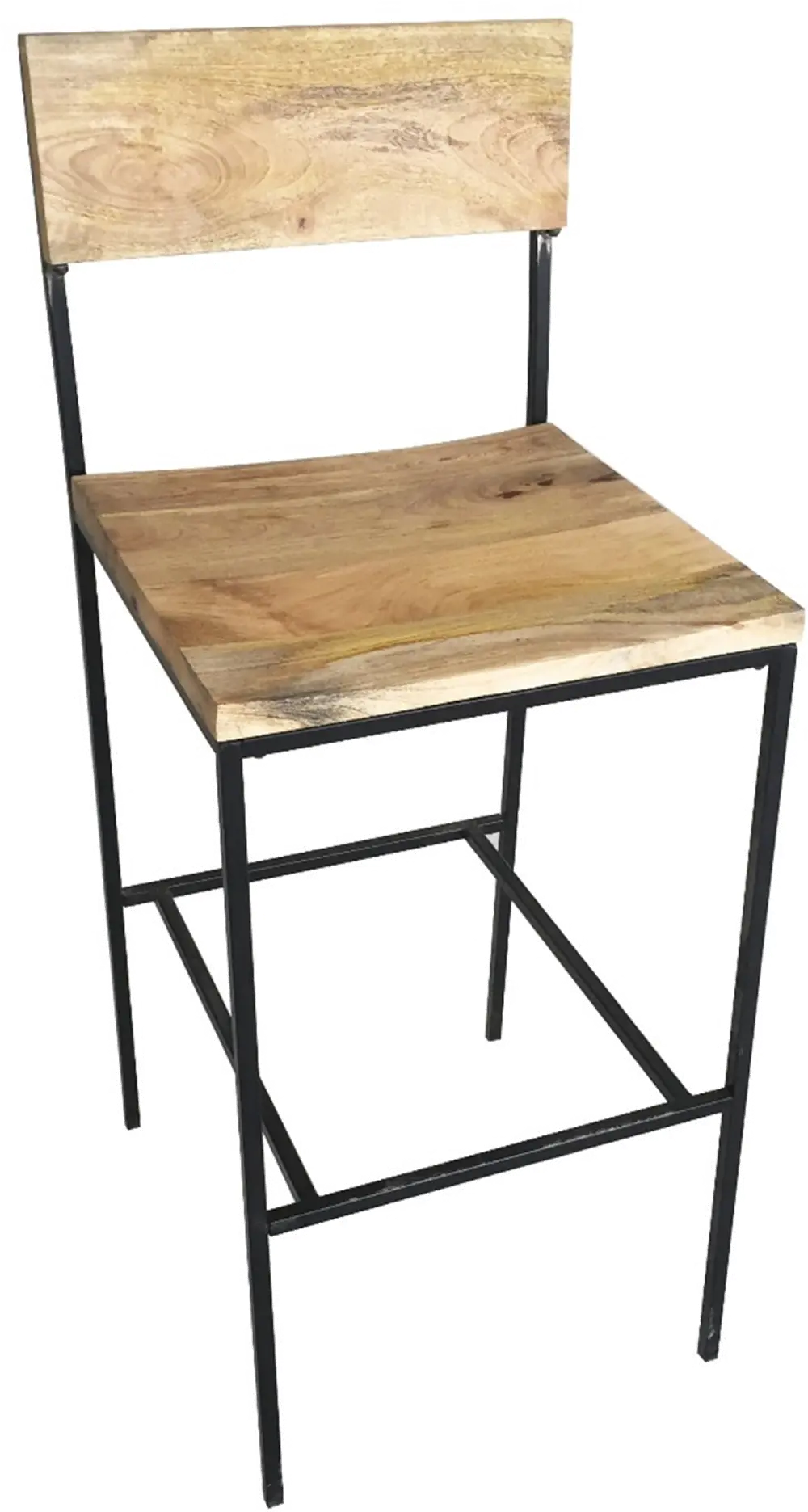RC2024-NMNGTBK/BRSTL Park City Wood and Iron Counter Height Stool-1