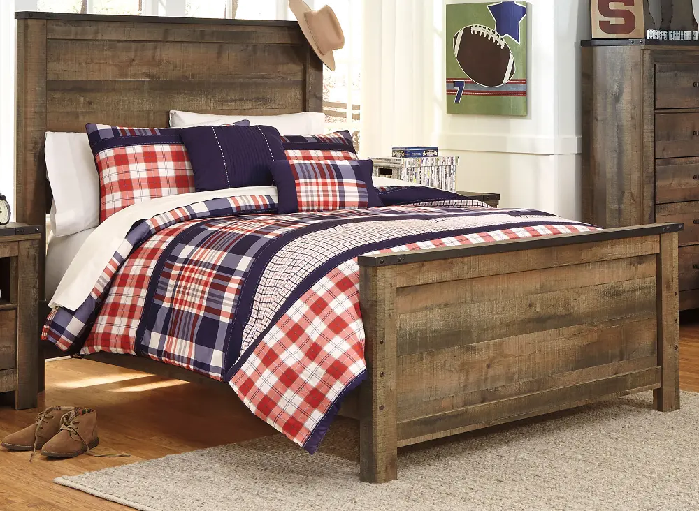 Trinell Rustic Oak Full Bed-1