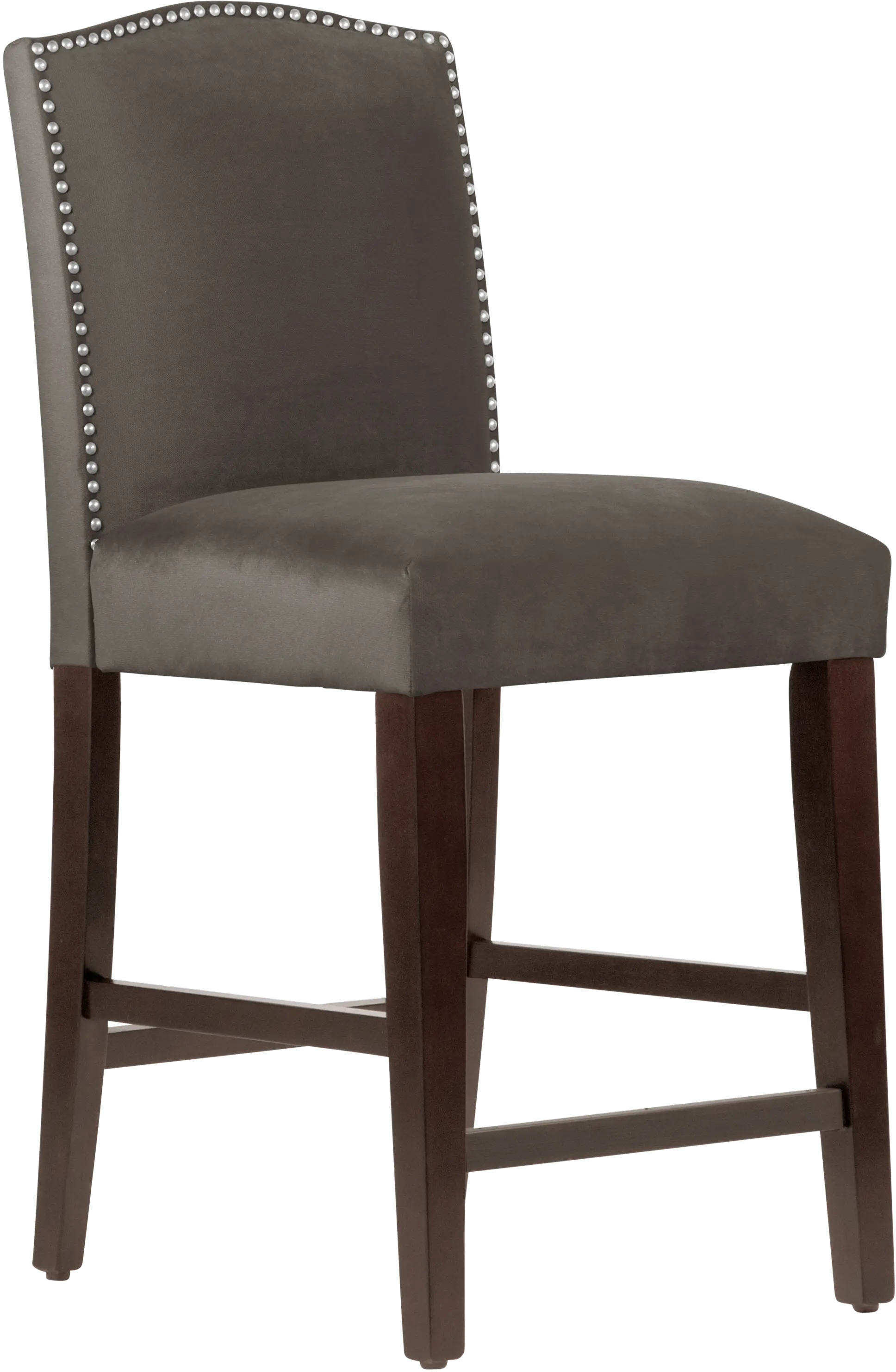 Theo Dark Brown Nail Button Back Counter Stool- Skyline Furniture