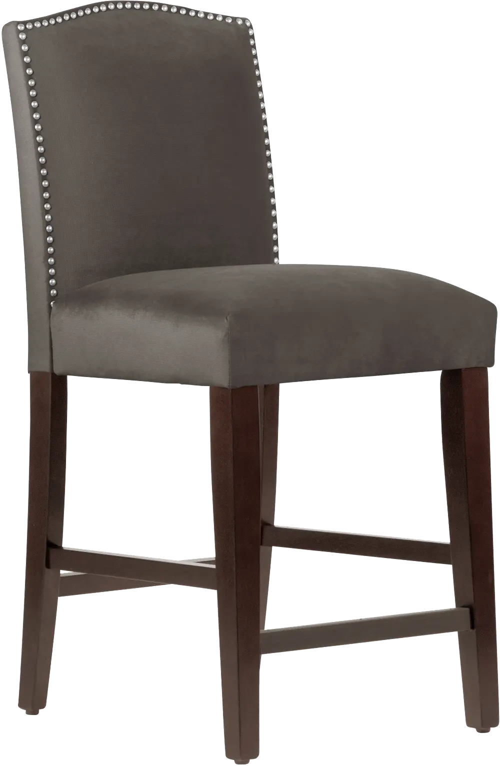 64-7NB-SVMSTCSM Theo Dark Brown Nail Button Back Counter Stool- Skyline Furniture-1