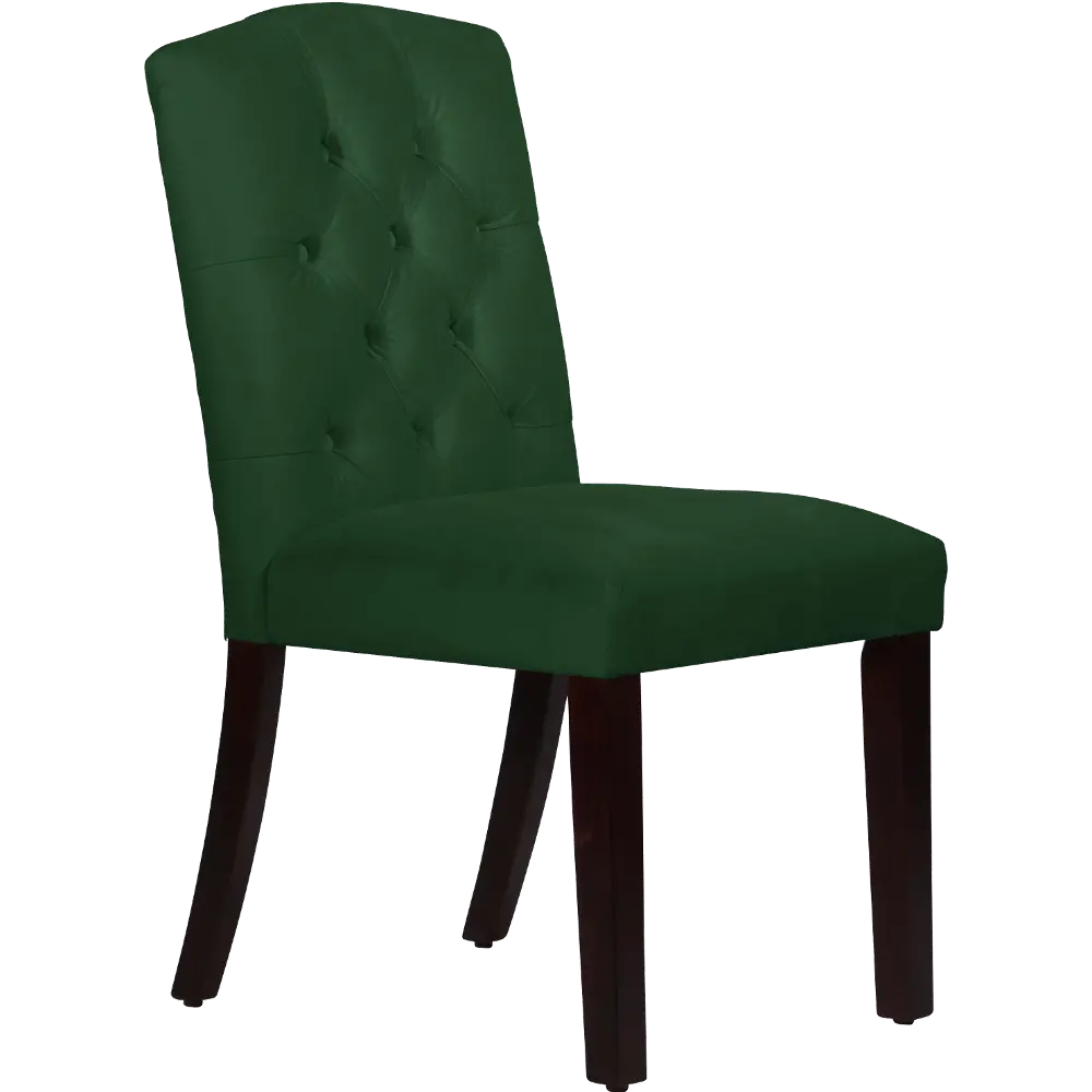 69-6VLVEMR Emily Velvet Emerald Tufted Arched Back Dining Chair- Skyline Furniture-1