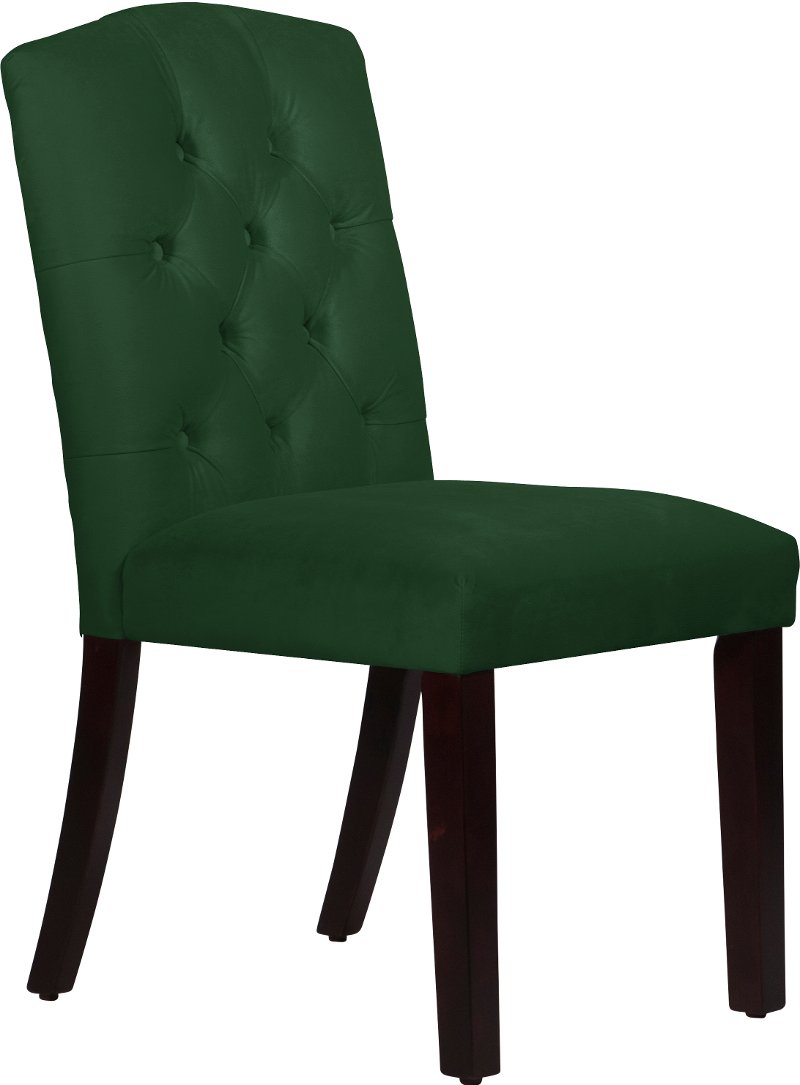 Velvet Emerald Tufted Arched Back, Tufted Back Dining Chair