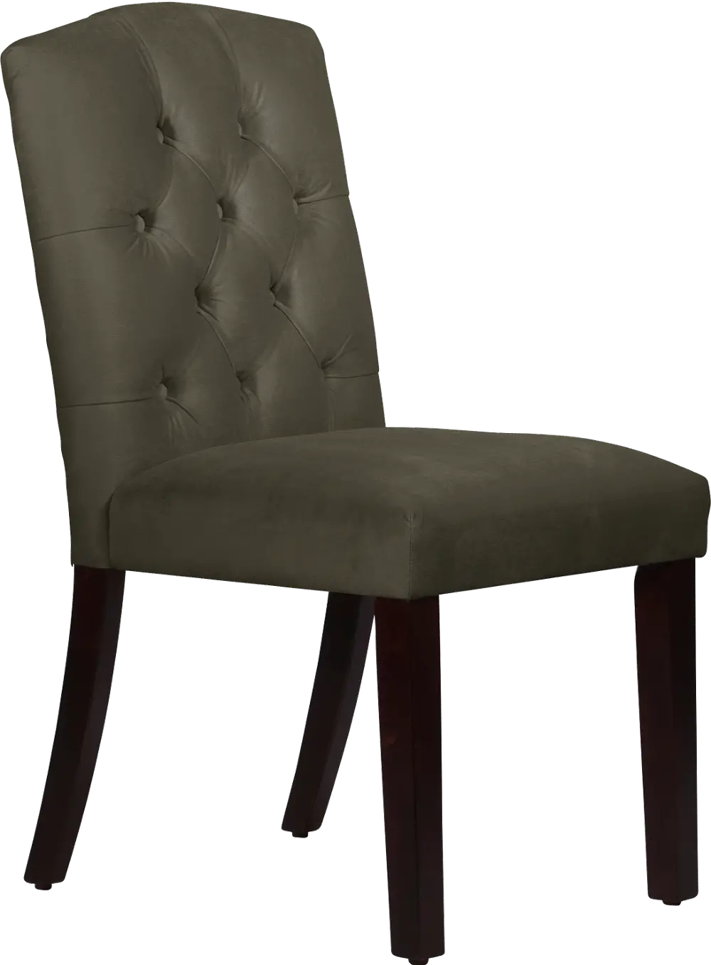 69-6VLVPWT Emily Velvet Pewter Tufted Arched Back Dining Chair- Skyline Furniture-1