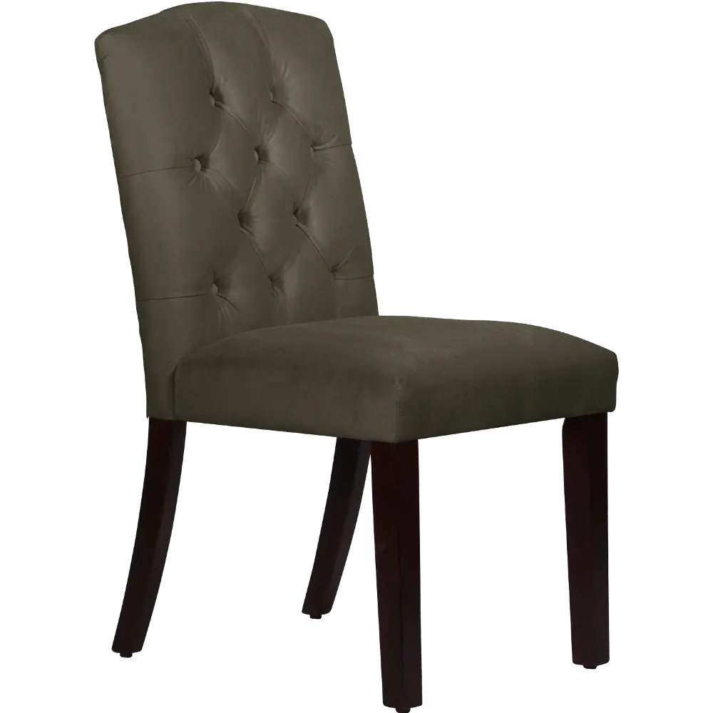 69-6VLVPWT Emily Velvet Pewter Tufted Arched Back Dining Chair- Skyline Furniture-1