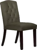 69-6VLVPWT Emily Velvet Pewter Tufted Arched Back Dining Chair- Skyline Furniture