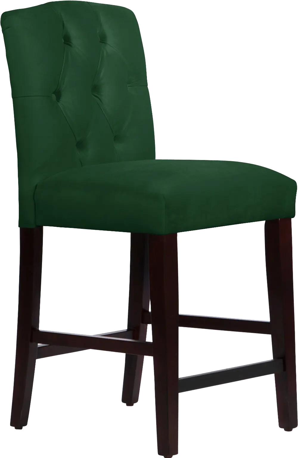 69-7VLVEMR Emily Velvet Emerald Tufted Arched Back Counter Stool- Skyline Furniture-1