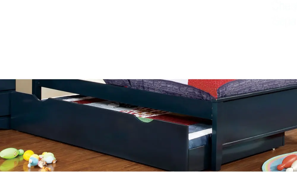 Classic Navy Blue Twin Trundle Unit - Prismo-1