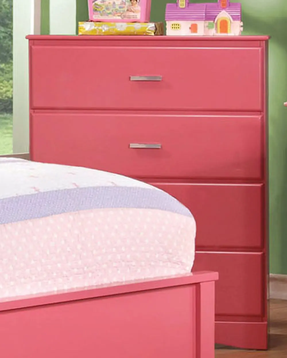 Classic Contemporary Pink Chest of Drawers - Prismo-1