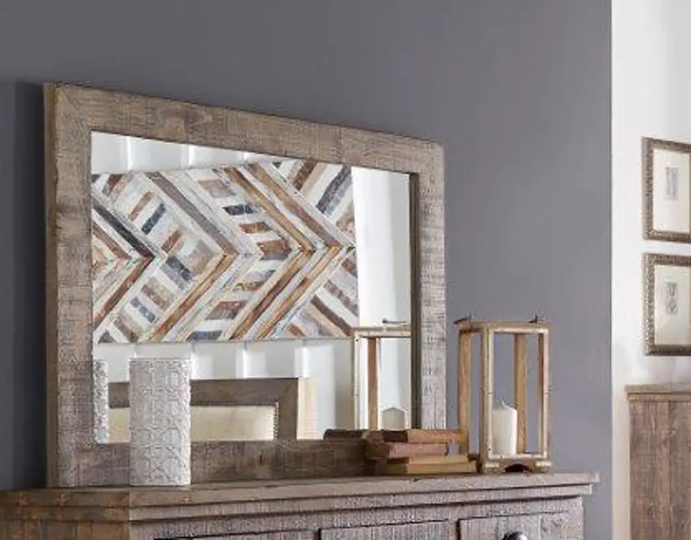 Willow Gray Solid Pine Mirror-1