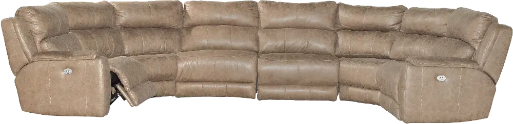 Dazzle Taupe 6 Piece 4x Power Reclining Sectional-1