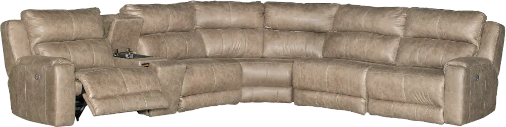 Dazzle Taupe 6 Piece Power Reclining Sectional-1