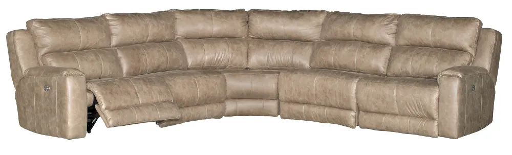 Vintage Taupe 5 Piece Manual Reclining Sectional - Dazzle-1