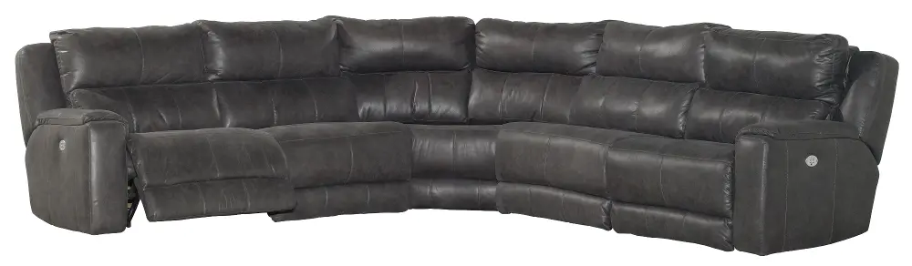 Slate Gray 5 Piece Manual Reclining Sectional Sofa - Dazzle-1