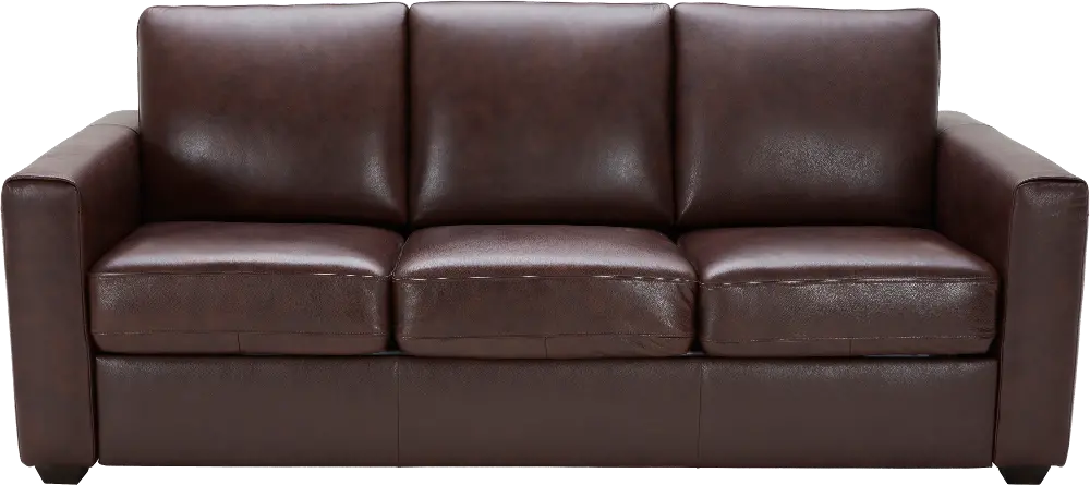 Brown Leather-Match Queen Sofa Bed - Denver-1
