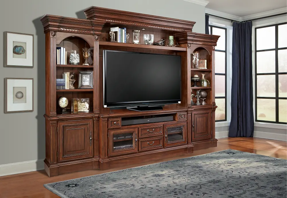 Umber Brown 4 Piece Traditional Entertainment Center - Franklin-1