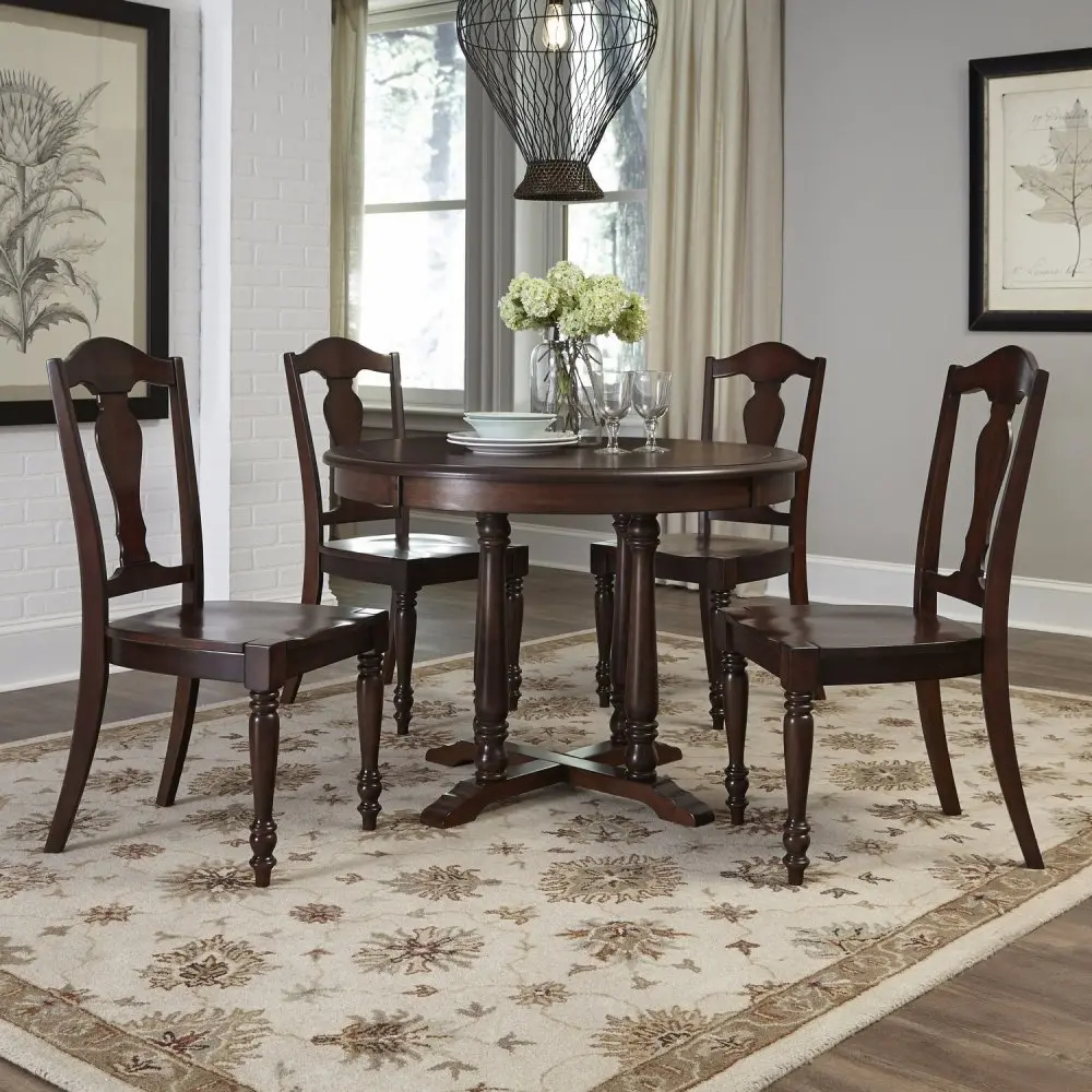 5522-30 Dark Brown Dining Table - Country Comfort-1