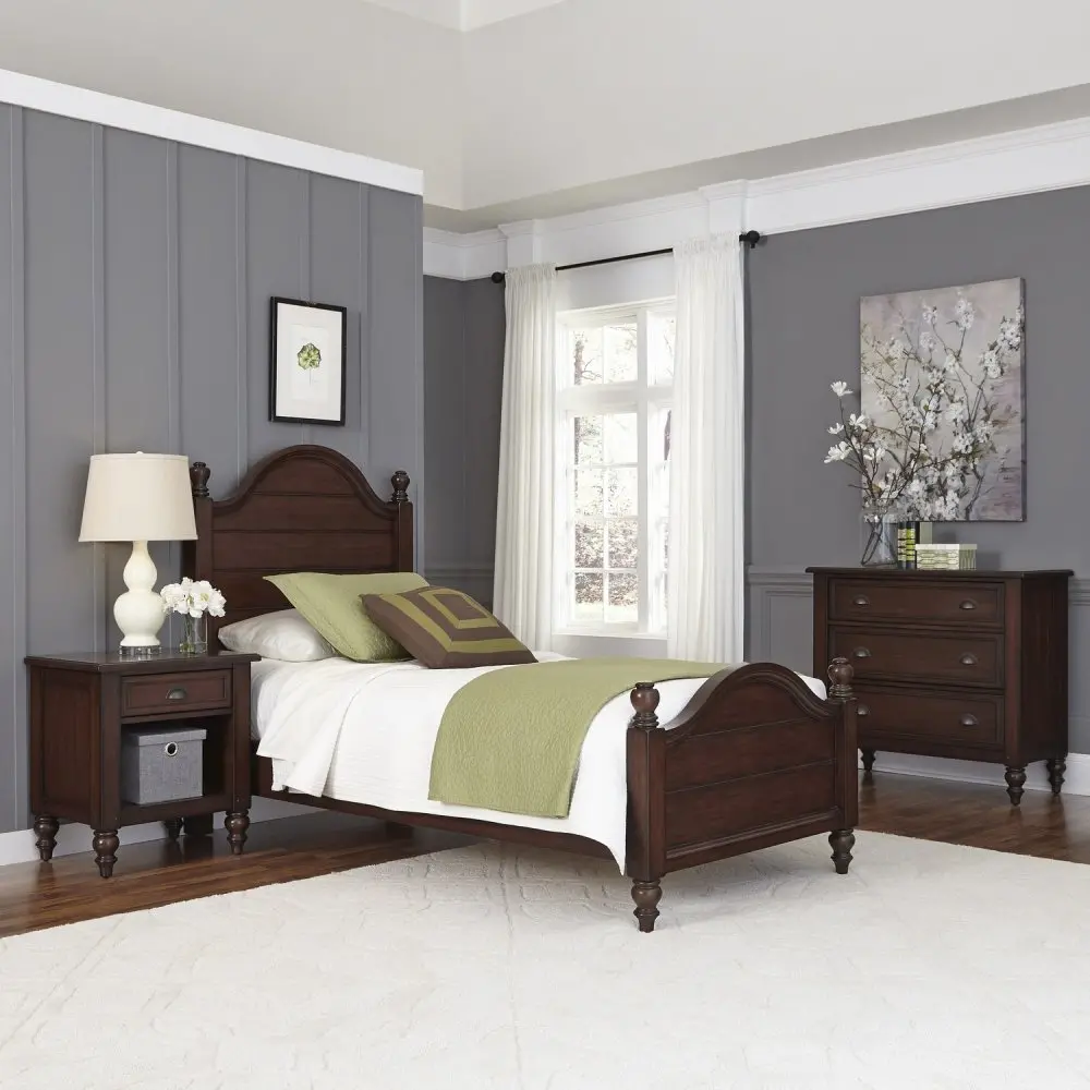 5522-4021 Bourbon Twin Bed, Nightstand, Chest - Country Comfort -1