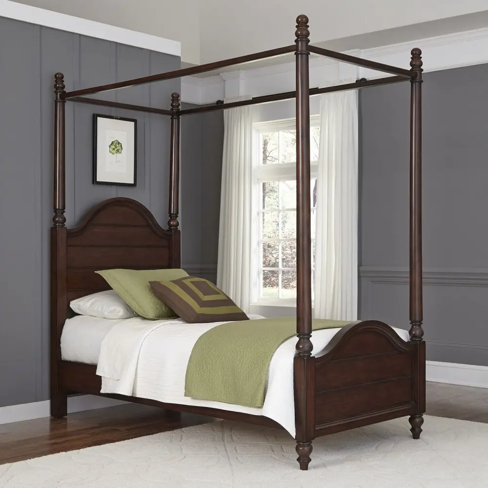 5522-410 Bourbon Twin Canopy Bed - Country Comfort -1