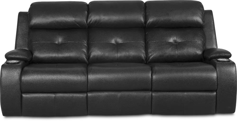 Diego Ebony Power Reclining Sofa with Power Headrest-1