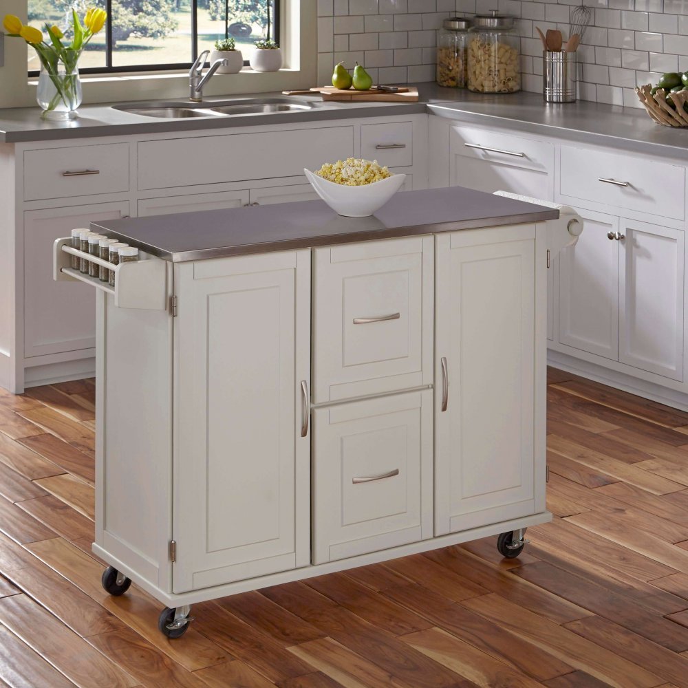 110345274 White Stainless Top Kitchen Cart - Patriot sku 110345274