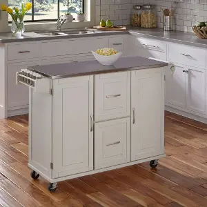 Kitchen island with stainless online steel top and seating