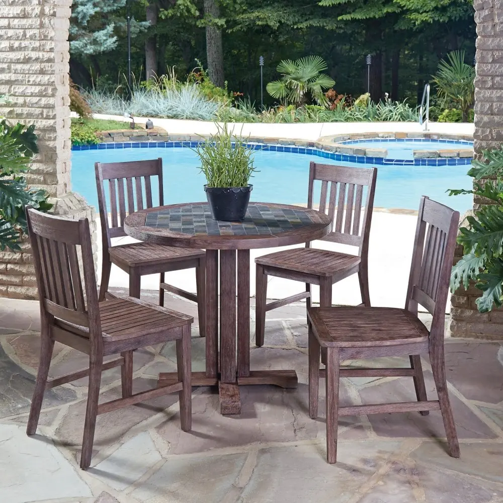 5601-329 Mosaic 5 Piece Round Table Dining Set - Morocco -1