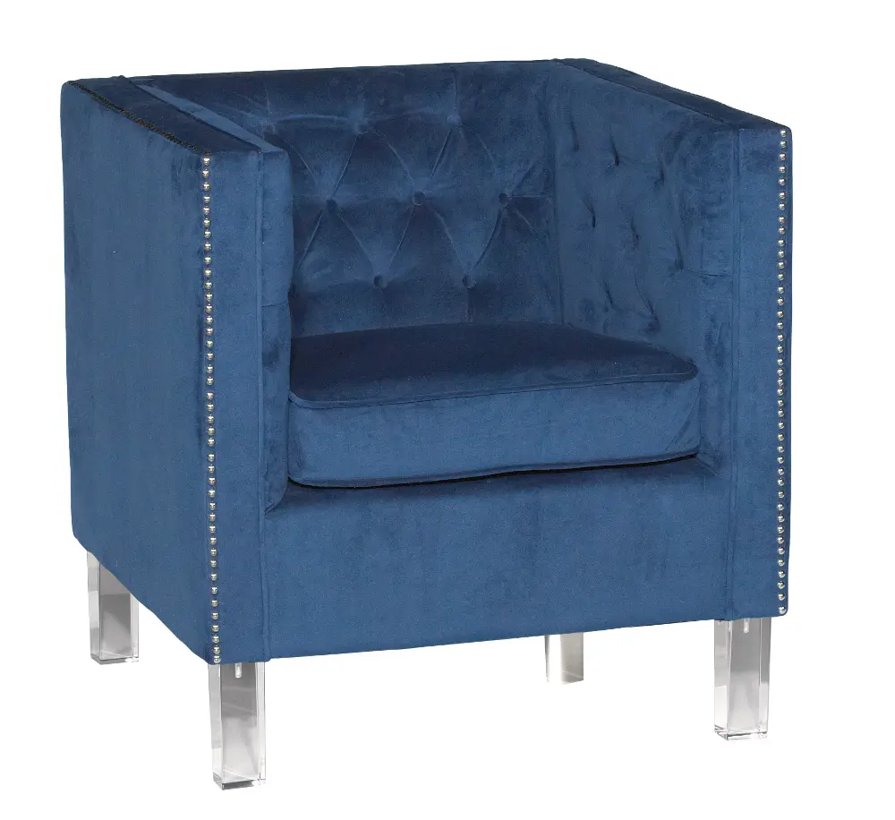 Ink Blue Modern Accent Chair - Bella-1