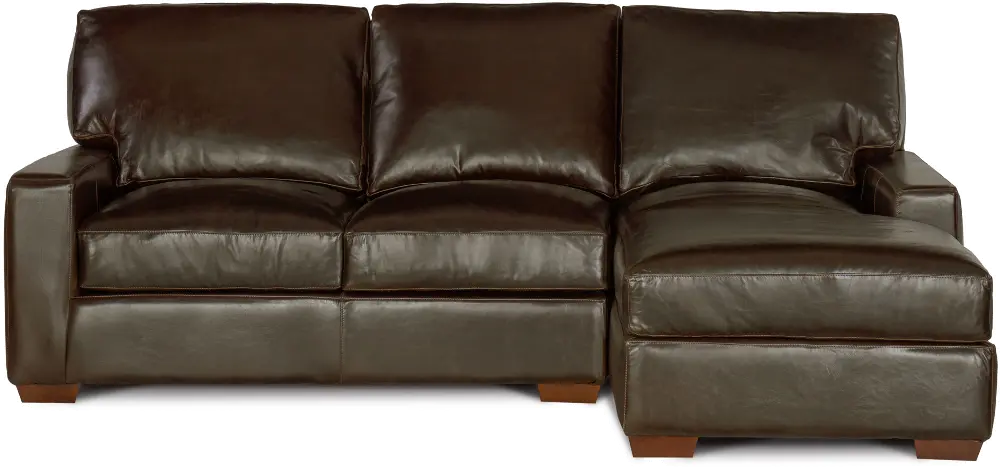 Mayfair 2-Piece Right-Facing Chaise Leather Sectional-1