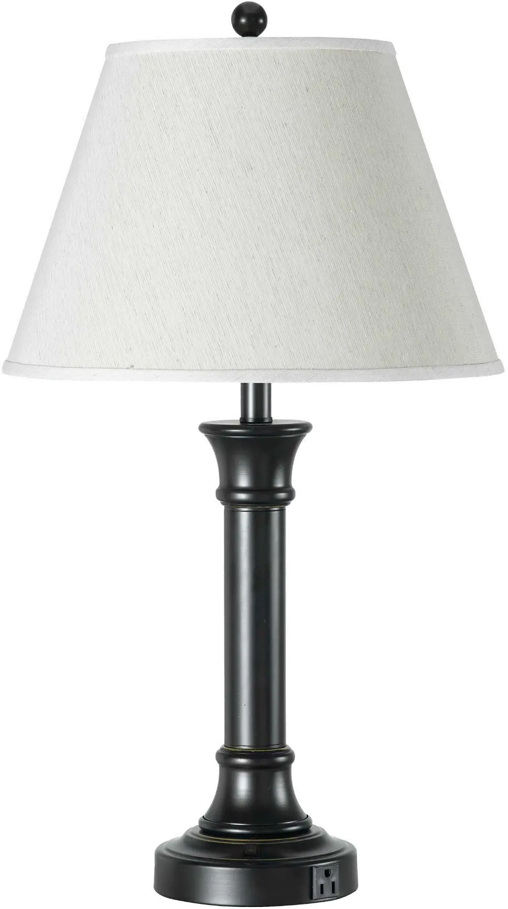 Metal Table Lamp with 2 Built-In Power Outlets-1