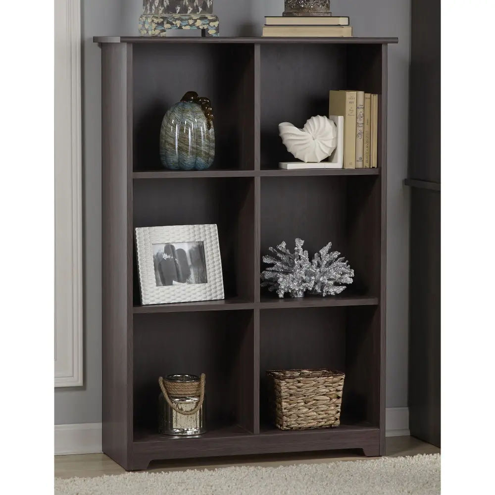 WC31765 Heather Gray 6-Cube Bookcase - Cabot-1