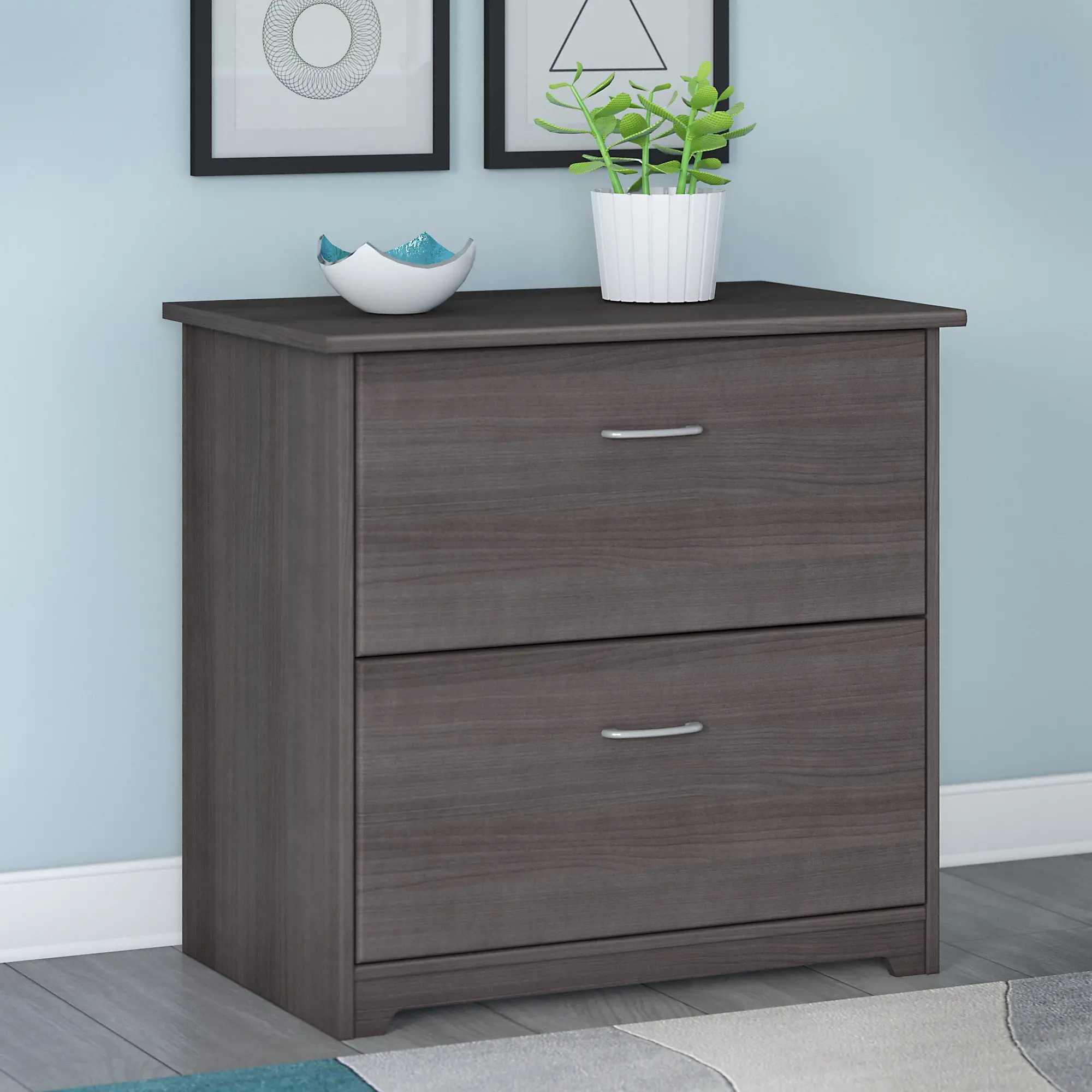 Cabot Heather Gray 2 Drawer Lateral File Cabinet - Bush Furniture