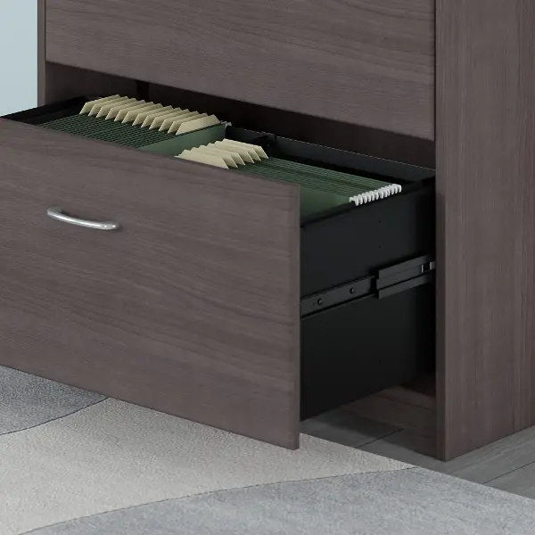 Bush Furniture Cabot Lateral File Cabinet in Heather Gray 