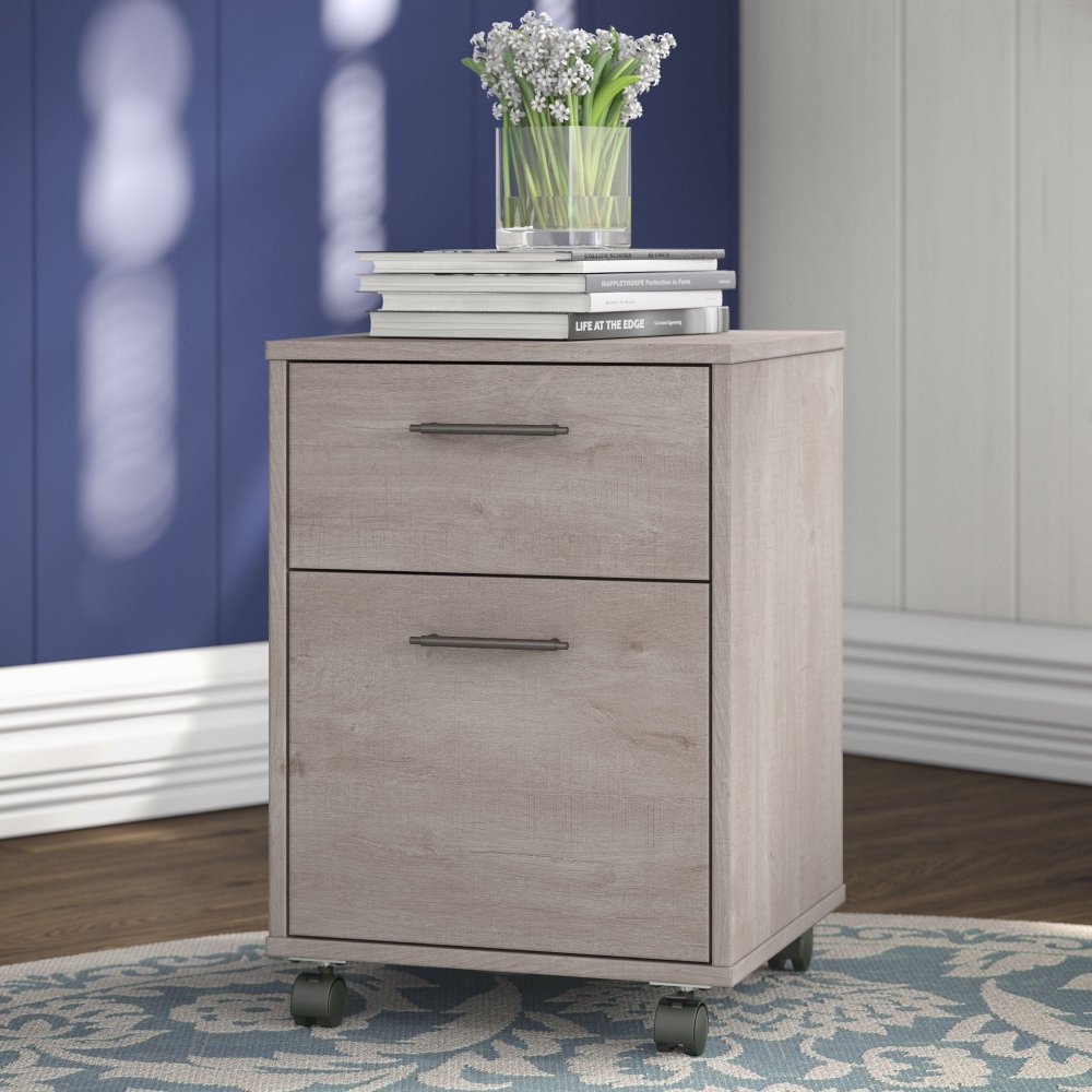 Key West Washed Gray 2 Drawer Mobile File Cabinet - Bush Furniture