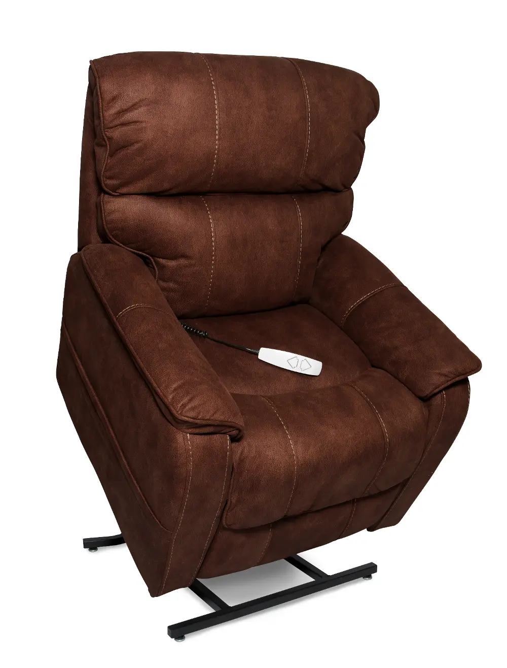 Dark Brown Chaise Power Reclining Lift Chair-1
