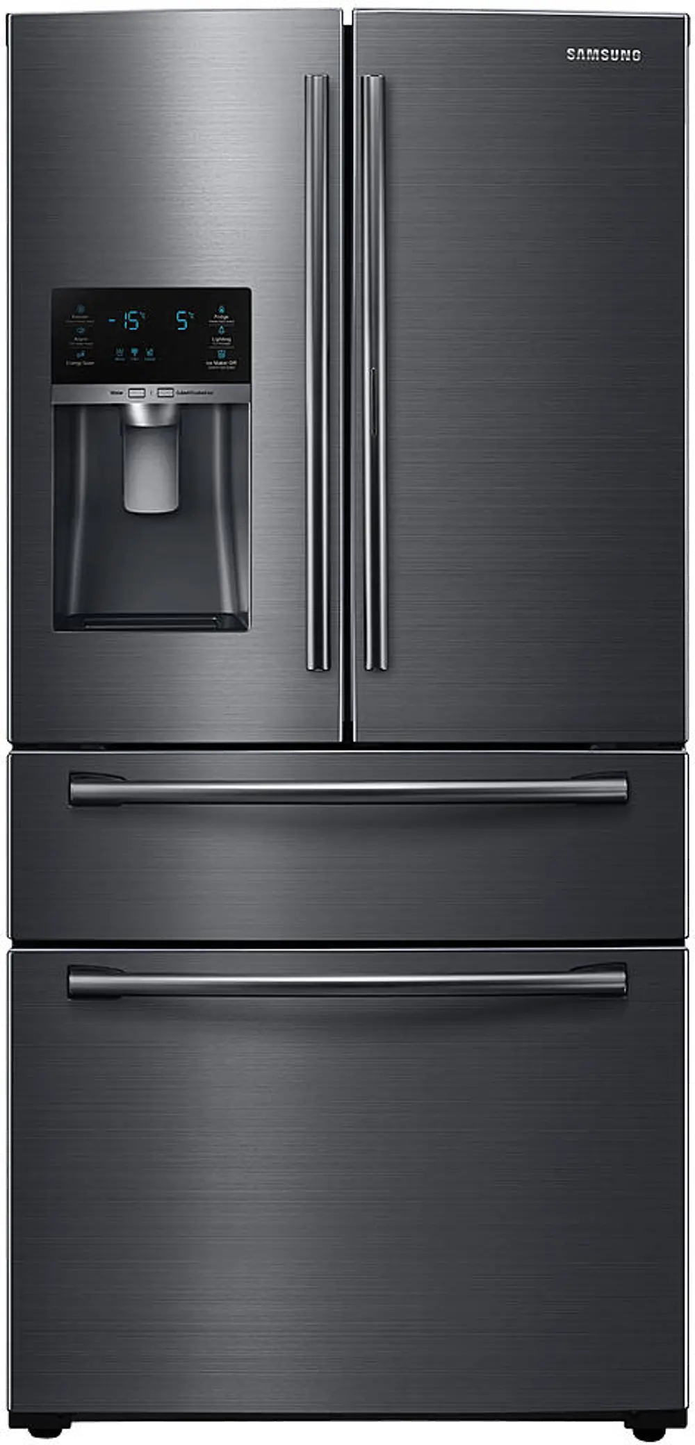 RF25HMEDBSG Samsung 24.73 cu. ft. 4 Door French Door Refrigerator with FlexZone Drawer - 33 Inch Black Stainless Steel-1