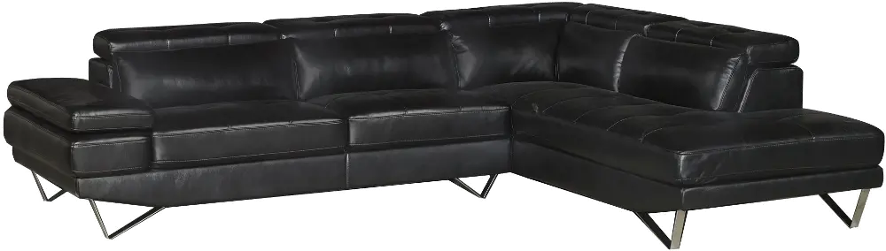 Modern Black 2 Piece Sectional Sofa with LAF Sofa - Liberty -1
