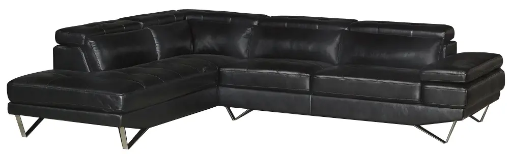 Modern Black 2 Piece Sectional Sofa with RAF Sofa - Liberty-1