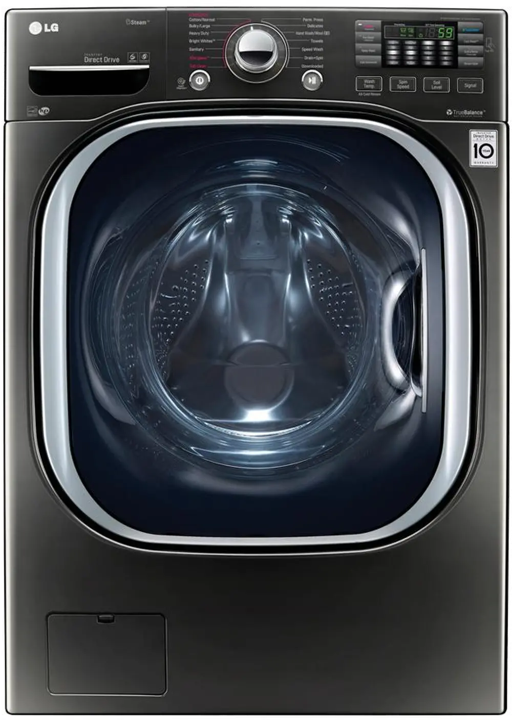 WM4370HKA LG Front Load Washer - 4.5 cu. ft. Black Stainless Steel-1