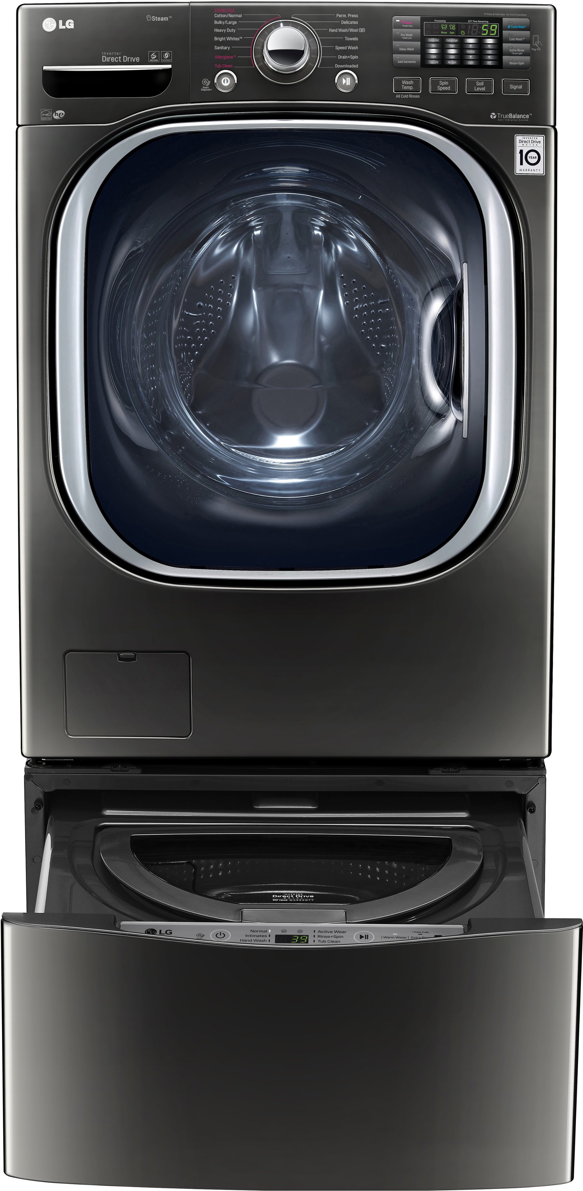 Lg Front Load Washer 4 5 Cu Ft Black Stainless Steel Rc Willey Lg Front Load Washer 4 5 Cu Ft Black Stainless Steel Rc Willey Furniture